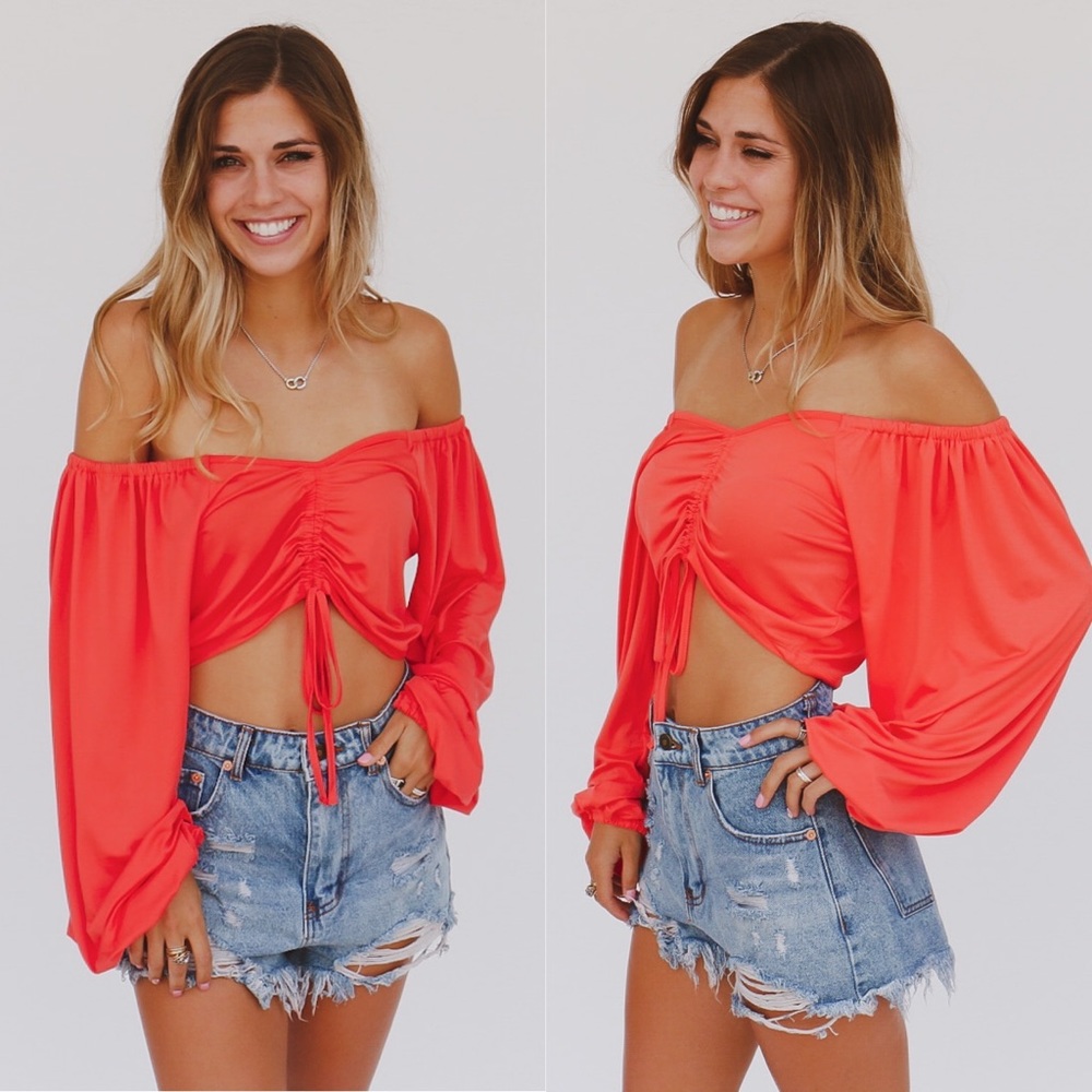 coral crop top
